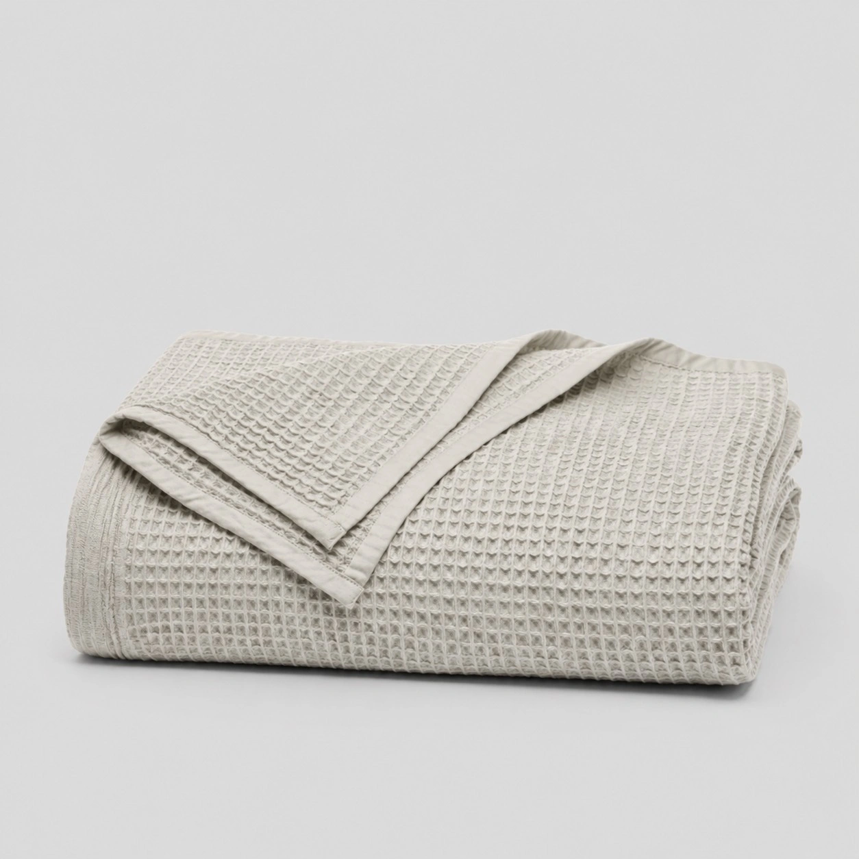 Waffle weave cotton blanket light-gray