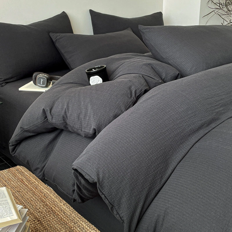 Textured Stripe Black duvet cover scene